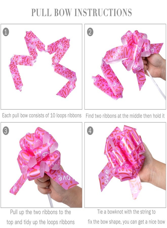 مجموعة راباهوليك من 18 قطعة من فيونكات عيد الحب - فيونكات بقطر 5 بوصات بتصميم عيد الحب، مثالية للعطلات، وتوزيعات الحفلات، والديكور. - Image 4